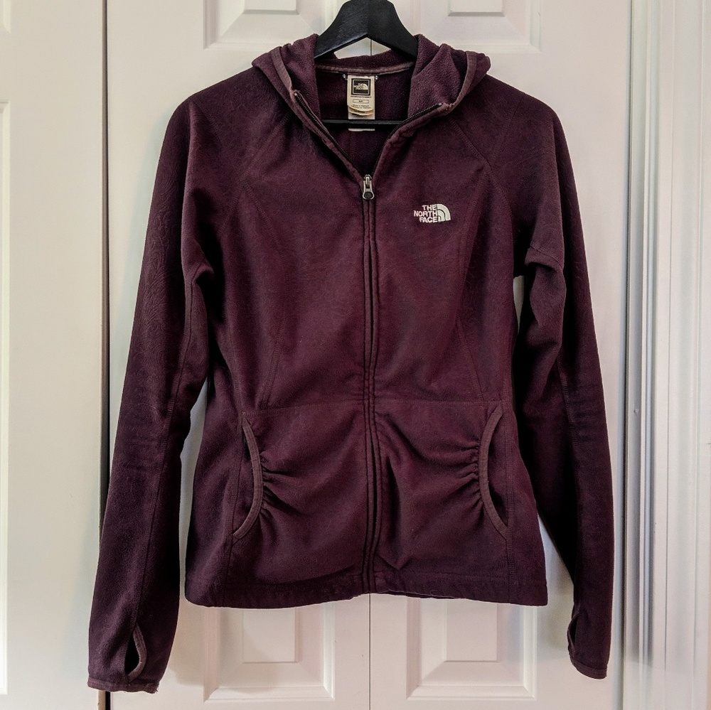 Purple jacquard zip hoodie North Face size S